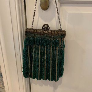 Vintage Green Beaded Cocktail Bag